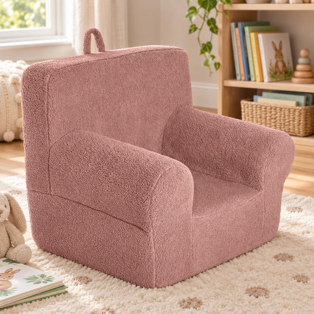 My Cloud Kidz Chair in Blush in a reading nook