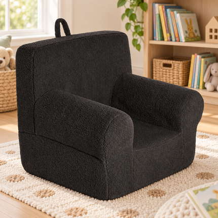 My Cloud Kidz Chair in Gray in a reading nook