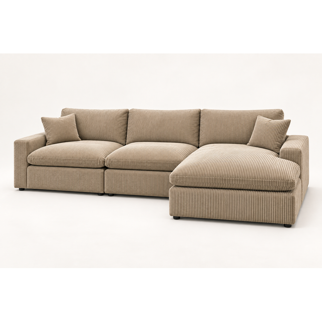 Yeti 3 Piece Straight / Right Chaise in Sand