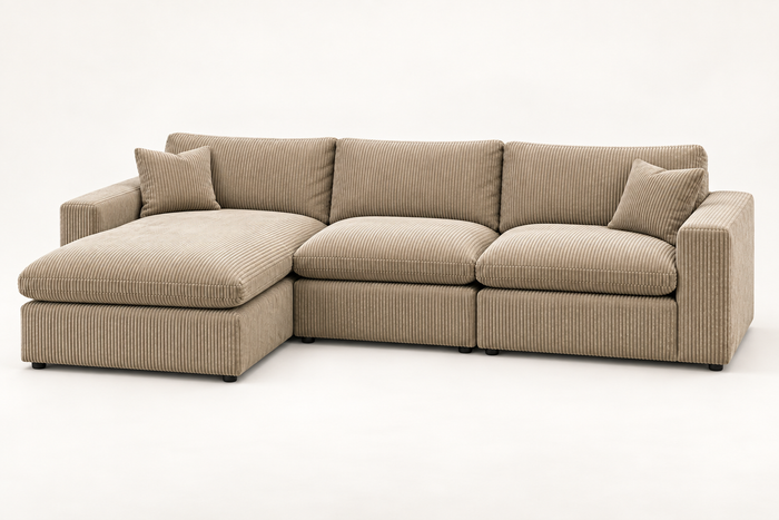 Yeti 3 Piece Straight / Left Chaise in Sand