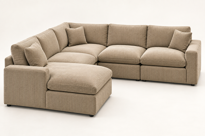 Yeti 5 Piece L / Left Chaise in Sand