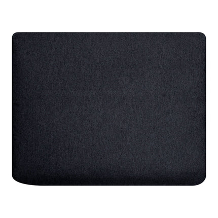 A dark gray, square cushion resembling a pouf from the My Cloud sectional features a soft texture and slightly rounded corners on a white background, suggesting replacement covers for your customizable sectional.