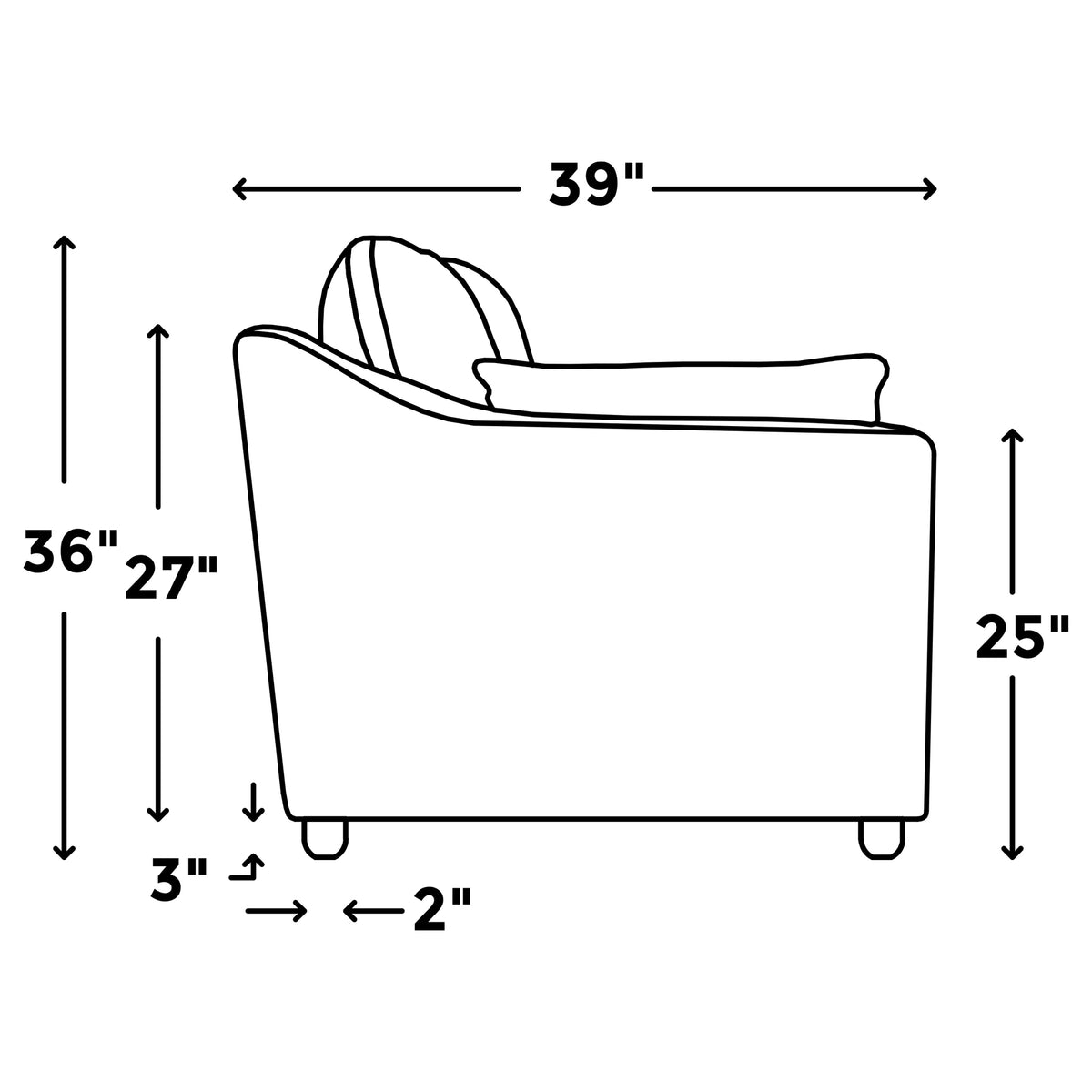 Mi sofá Cloud Slope additional dimensions