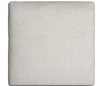 This 40 square ottoman in light gray with a smooth fabric surface against a white background captures the cozy essence of My Cloud.