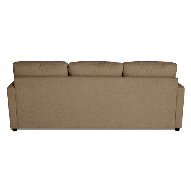 The My Cloud Sofa offers comfort with its beige three-seater design, plush cushions, and simple armrests, elegantly displayed against a plain white background.