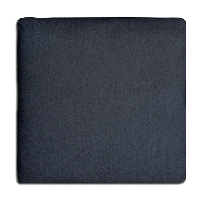 A neatly folded dark gray mattress topper with rounded corners rests on a white background. The fabric looks smooth and soft, evoking the cozy allure of the My Cloud 40 Ottoman, suggesting comfort and cushioning.